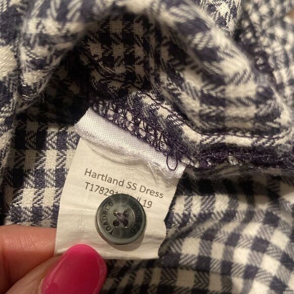 Toad & Co Shirt Dress Women M Plaid Hartland Short Sleeve Kangaroo Pocket - Picture 6 of 7